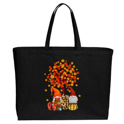 Autumn Leaves Gnomes Fall Season Pumpkin Cotton Canvas Jumbo Tote