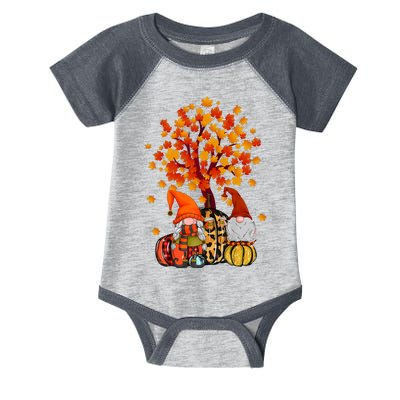 Autumn Leaves Gnomes Fall Season Pumpkin Infant Baby Jersey Bodysuit