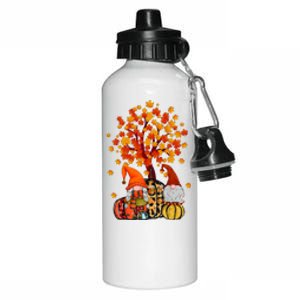 Autumn Leaves Gnomes Fall Season Pumpkin Aluminum Water Bottle