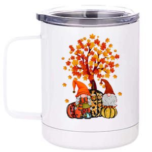 Autumn Leaves Gnomes Fall Season Pumpkin 12 oz Stainless Steel Tumbler Cup