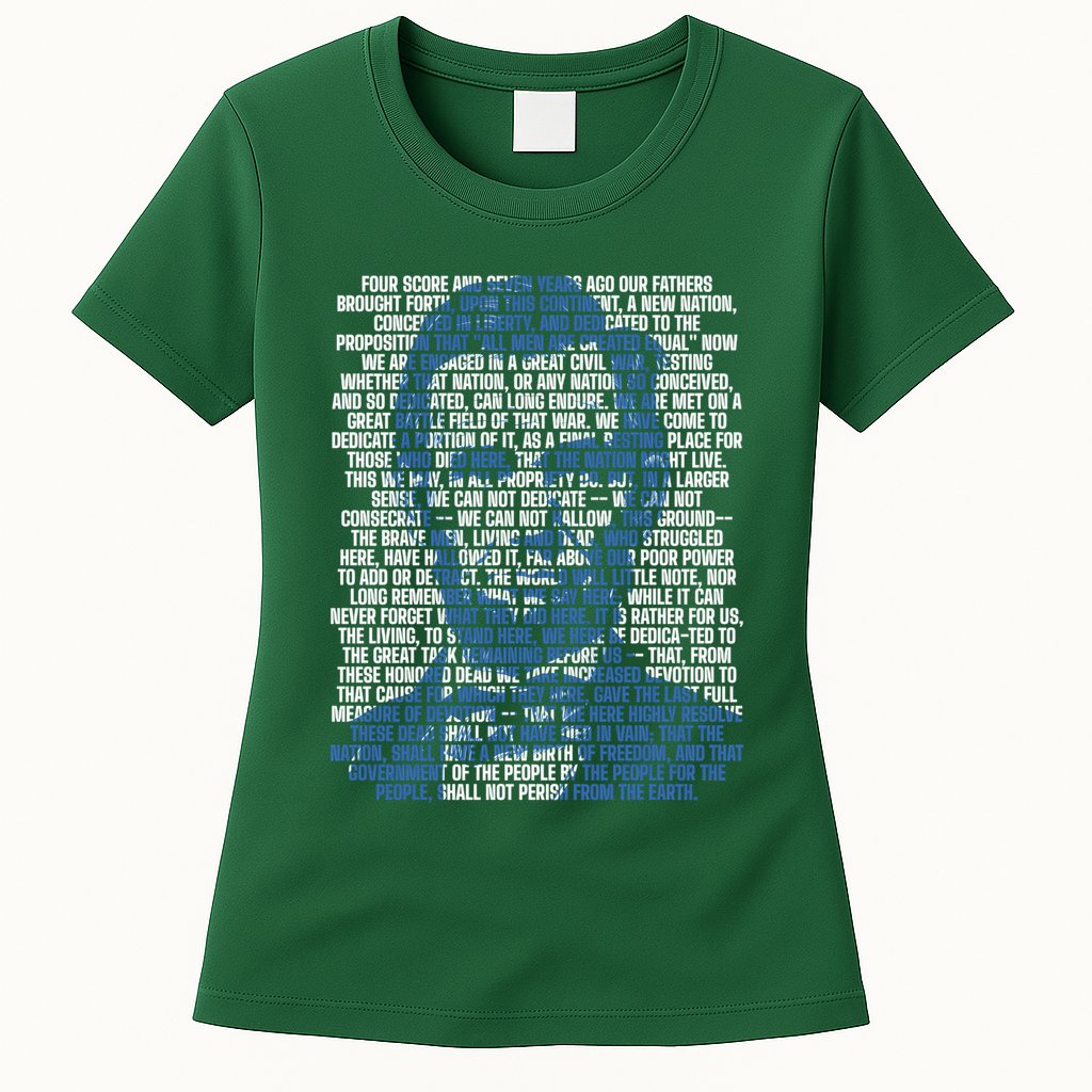 Abraham Lincoln Gettysburg Address Womens T-Shirt