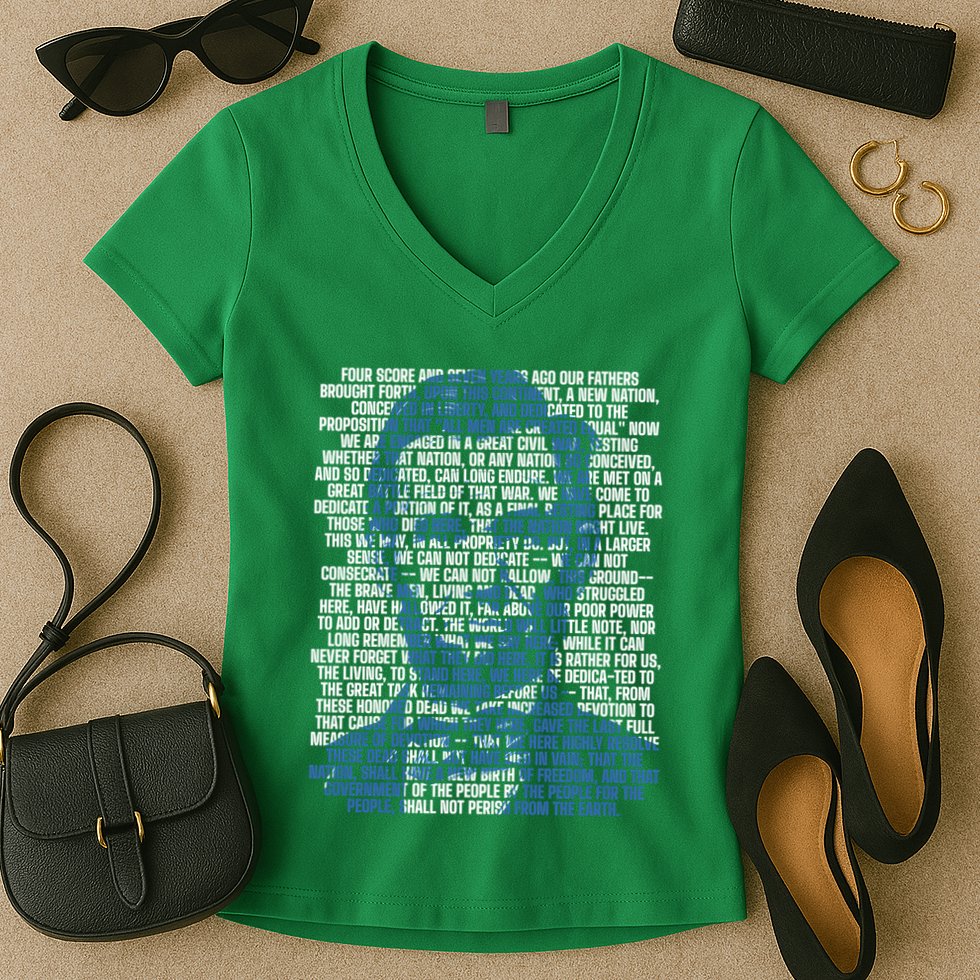 Abraham Lincoln Gettysburg Address Women's V-Neck T-Shirt
