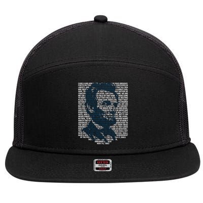 Abraham Lincoln Gettysburg Address Gift History 7 Panel Mesh Trucker Snapback Hat