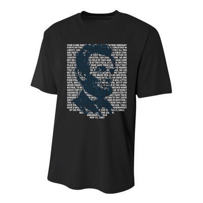 Abraham Lincoln Gettysburg Address Gift History Youth Performance Sprint T-Shirt
