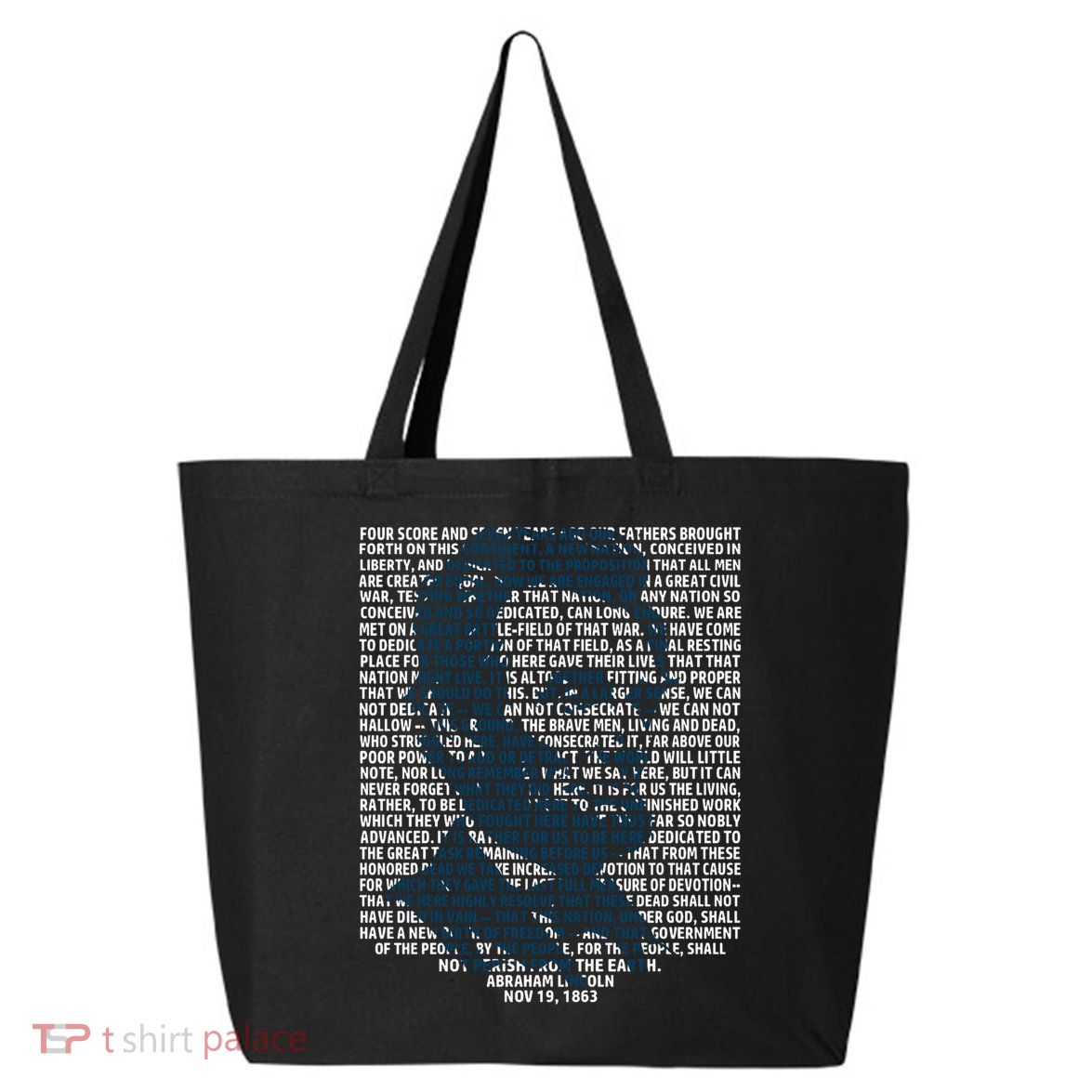 Abraham Lincoln Gettysburg Address Gift History 25L Jumbo Tote