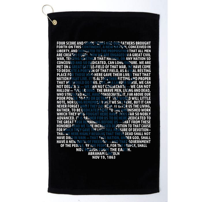 Abraham Lincoln Gettysburg Address Gift History Golf Towel