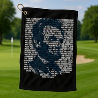 Abraham Lincoln Gettysburg Address Gift History Golf Towel