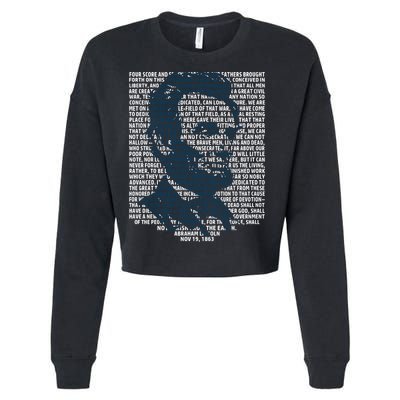 Abraham Lincoln Gettysburg Address Gift History Cropped Pullover Crew