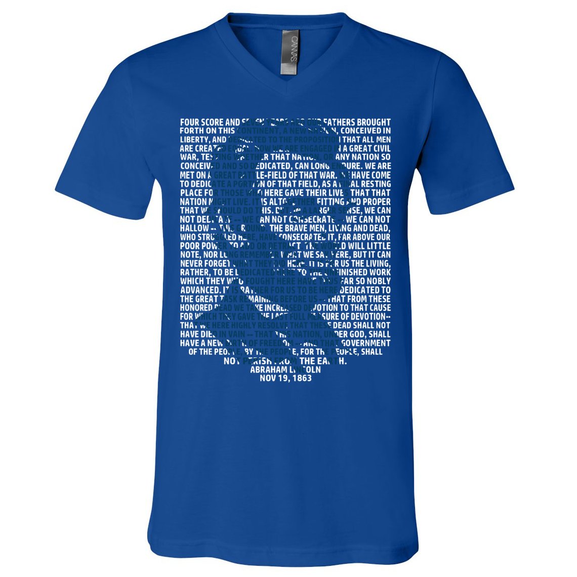 Abraham Lincoln Gettysburg Address Gift History V-Neck T-Shirt