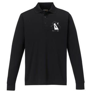 Alien Lover Gifts Ufo Abduction About Time Performance Long Sleeve Polo