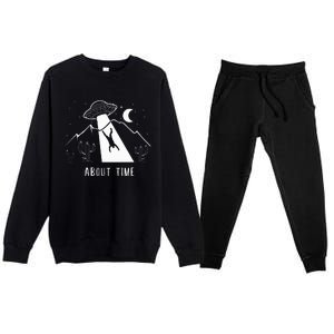 Alien Lover Gifts Ufo Abduction About Time Premium Crewneck Sweatsuit Set