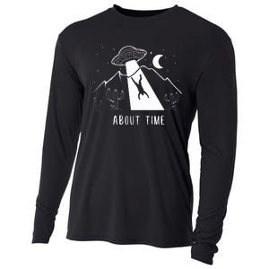 Alien Lover Gifts Ufo Abduction About Time Cooling Performance Long Sleeve Crew