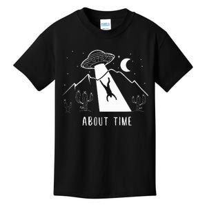 Alien Lover Gifts Ufo Abduction About Time Kids T-Shirt