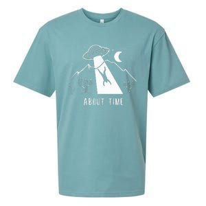 Alien Lover Gifts Ufo Abduction About Time Sueded Cloud Jersey T-Shirt