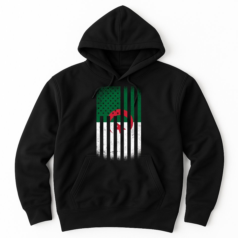 Algeria United States of America USA Flag Hoodie