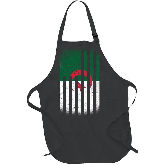 Algeria United States of America USA Flag Full-Length Apron With Pockets