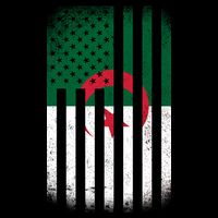 Algeria United States of America USA Flag V-Neck T-Shirt
