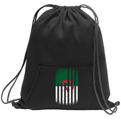 Algeria United States of America USA Flag Sweatshirt Cinch Pack Bag