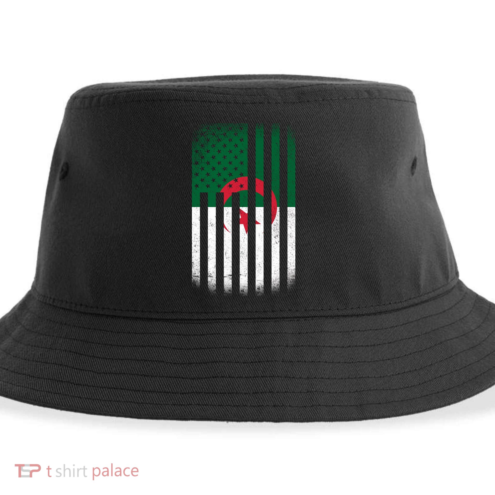 Algeria United States of America USA Flag Sustainable Bucket Hat