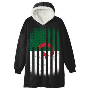 Algeria United States of America USA Flag Hooded Wearable Blanket