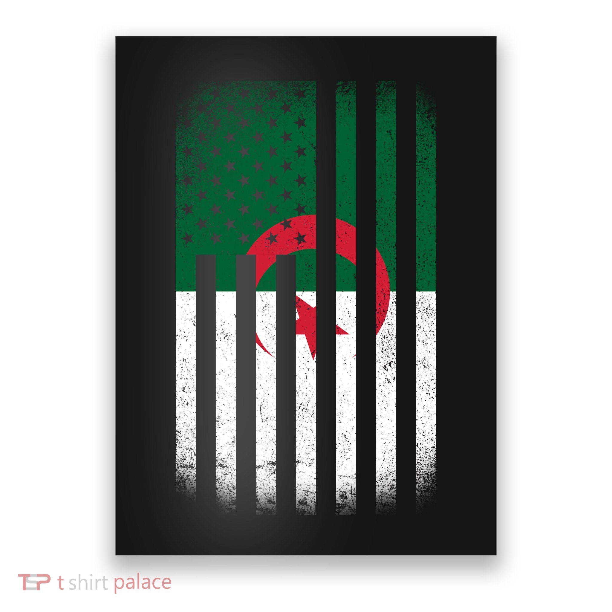 Algeria United States of America USA Flag Poster