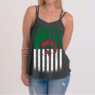 Algeria United States of America USA Flag Women's Strappy Tank