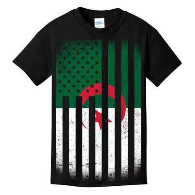 Algeria United States of America USA Flag Kids T-Shirt