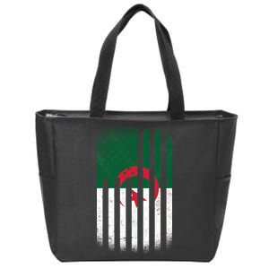 Algeria United States of America USA Flag Zip Tote Bag