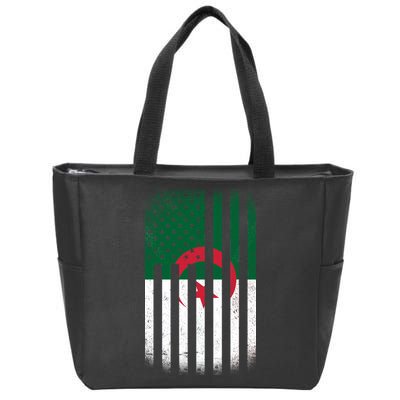 Algeria United States of America USA Flag Zip Tote Bag