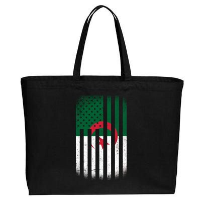 Algeria United States of America USA Flag Cotton Canvas Jumbo Tote