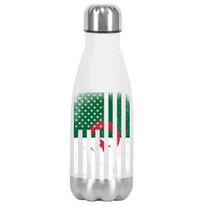 Algeria United States of America USA Flag Stainless Steel Insulated Water Bottle