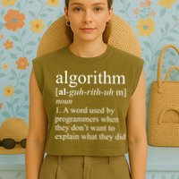 Algorithm Definition Garment-Dyed Women's Muscle Tee