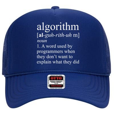 Algorithm Definition High Crown Mesh Back Trucker Hat