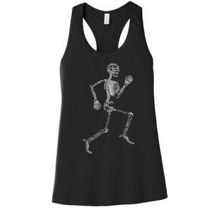 Anatomy Labels Human Skeleton Running Bone Names For Geeks Women's Racerback Tank