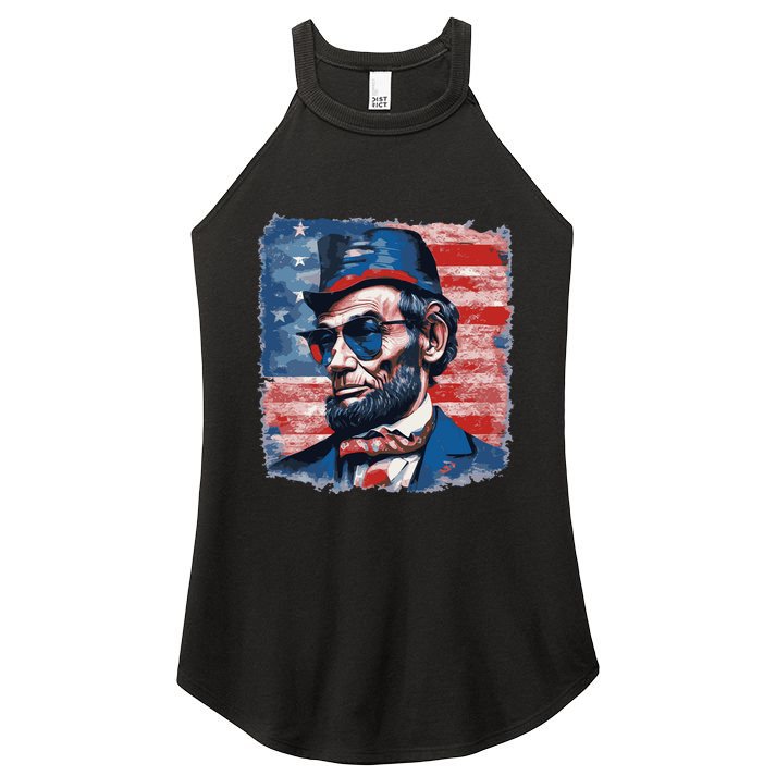 Abraham Lincoln Honest Abe Patriot Women's Perfect Tri Rocker Tank