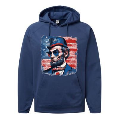 Abraham Lincoln Honest Abe Patriot Performance Fleece Hoodie