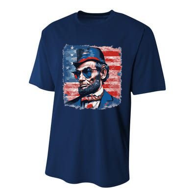 Abraham Lincoln Honest Abe Patriot Performance Sprint T-Shirt