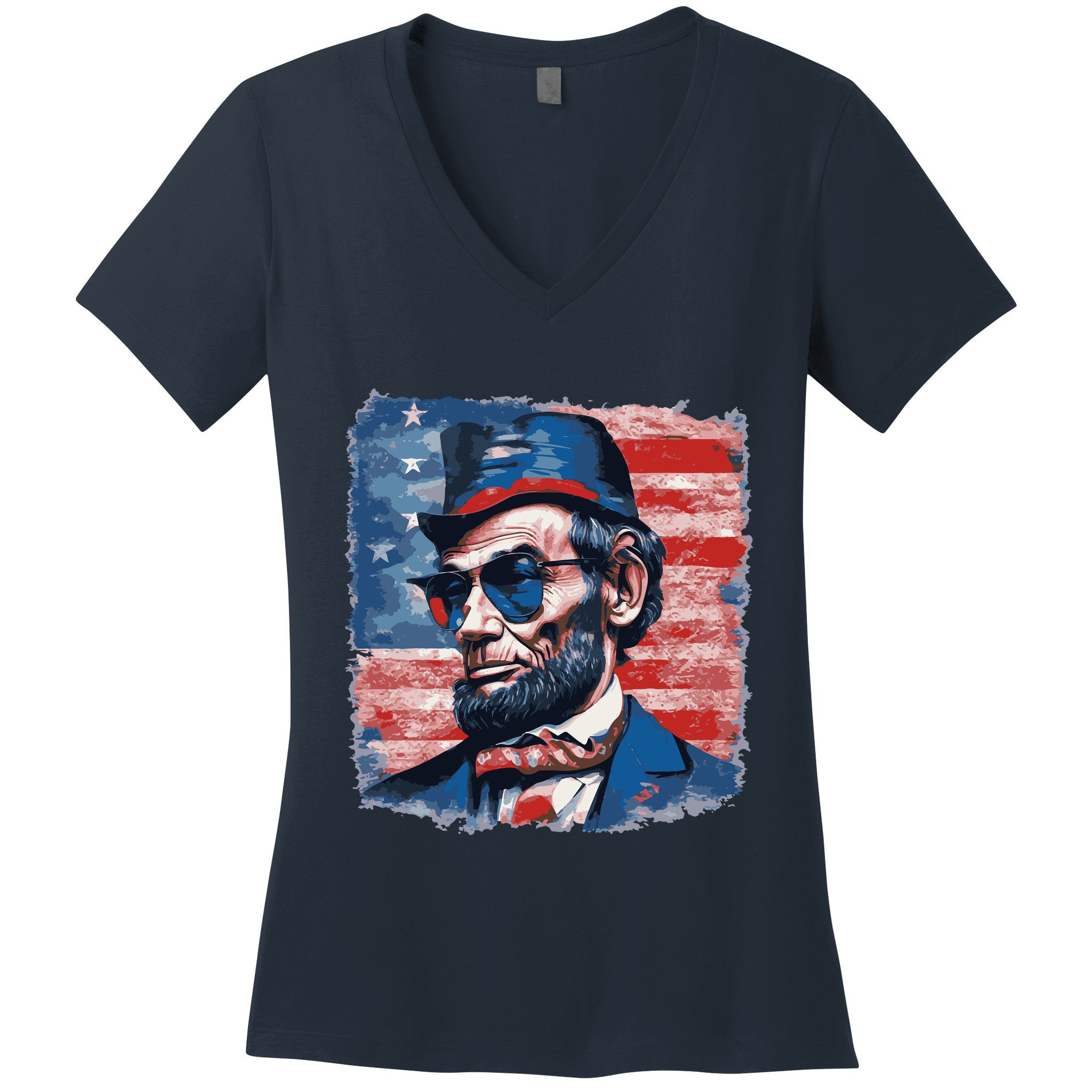 Abraham Lincoln Honest Abe Patriot Women's V-Neck T-Shirt