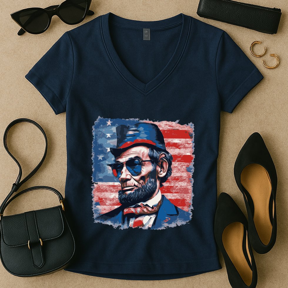 Abraham Lincoln Honest Abe Patriot Women's V-Neck T-Shirt