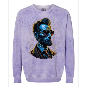 Abraham Lincoln Hip Graffiti Style Colorblast Crewneck Sweatshirt