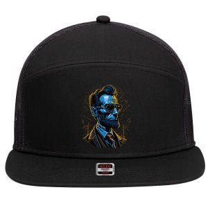 Abraham Lincoln Hip Graffiti Style 7 Panel Mesh Trucker Snapback Hat