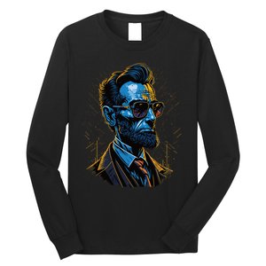 Abraham Lincoln Hip Graffiti Style Long Sleeve Shirt