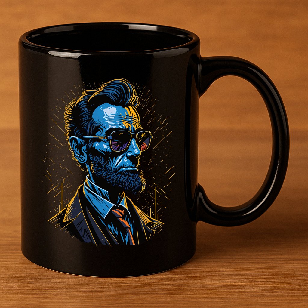 Abraham Lincoln Hip Graffiti Style 11oz C Handle Ceramic Mug