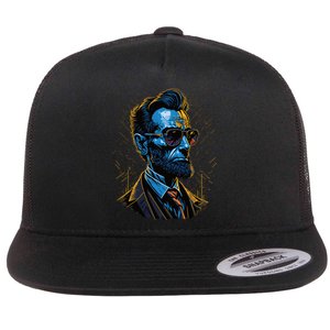 Abraham Lincoln Hip Graffiti Style Flat Bill Trucker Hat