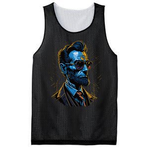 Abraham Lincoln Hip Graffiti Style Mesh Reversible Basketball Jersey Tank