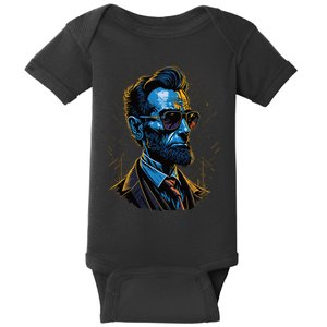 Abraham Lincoln Hip Graffiti Style Baby Bodysuit