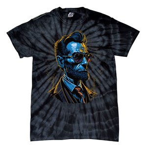 Abraham Lincoln Hip Graffiti Style Tie-Dye T-Shirt