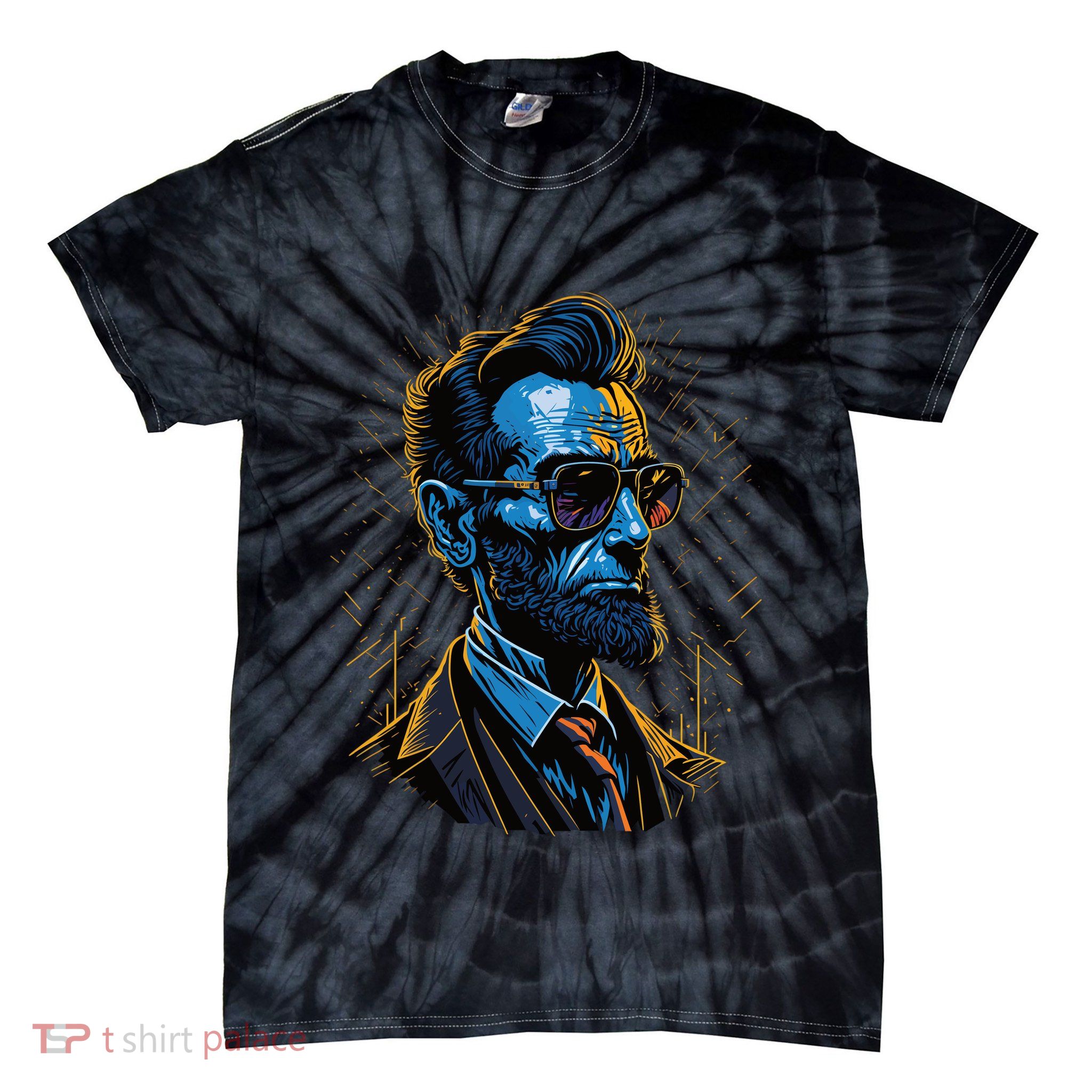 Abraham Lincoln Hip Graffiti Style Tie-Dye T-Shirt