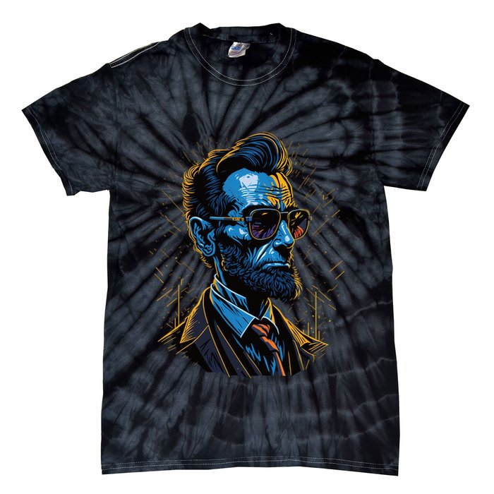 Abraham Lincoln Hip Graffiti Style Tie-Dye T-Shirt
