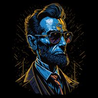 Abraham Lincoln Hip Graffiti Style Tie-Dye T-Shirt